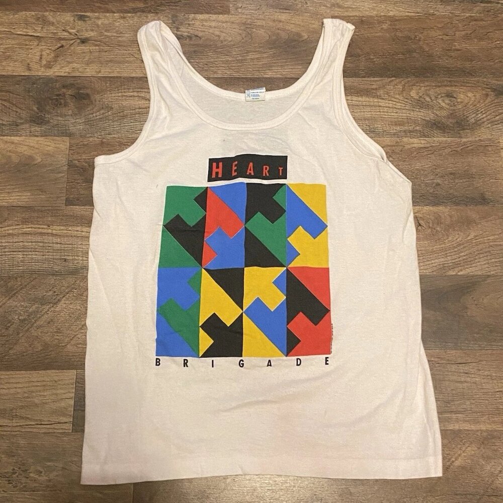Vintage 1980’s Heart Brigade Tour Tank Top Size Large Super Rare